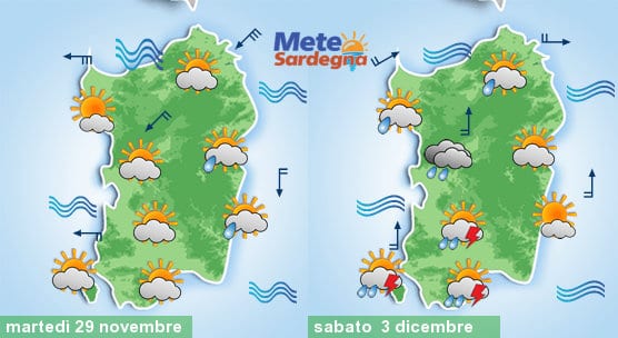 Domani un po' di piogge su zone orientali, poi possibile peggioramento nel 1° weekend di dicembre