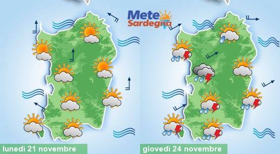 Oggi bel tempo, giovedì invece potrebbe piovere molto con anche dei temporali.