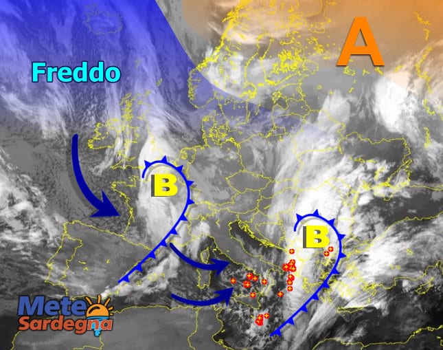 Meteosat - Nuova perturbazione all'assalto: ecco dove si trova