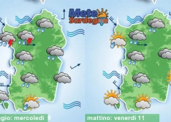 Previosioni meteo 350x250 - Nuovo peggioramento, tempo variabile con possibilità di temporali sulla Sardegna