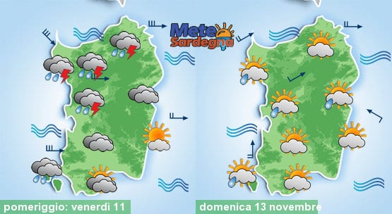 Le previsioni meteo per questo pomeriggio e per la giornata di domenica.