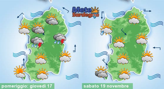 Previsioni meteo per il pomeriggio di oggi e per la giornata di sabato.