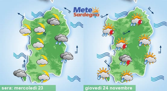 Previsioni 5 - Mercoledì sera prime piogge. Giovedì maltempo