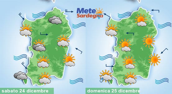 Il meteo nel weekend di Natale.