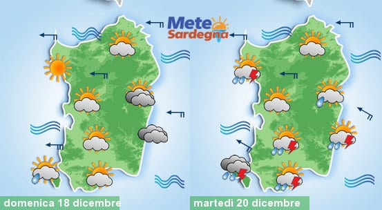 Meteo sardegna 4 - Meteo verso Natale: weekend variabile, lunedì peggiora forte. Poi freddo