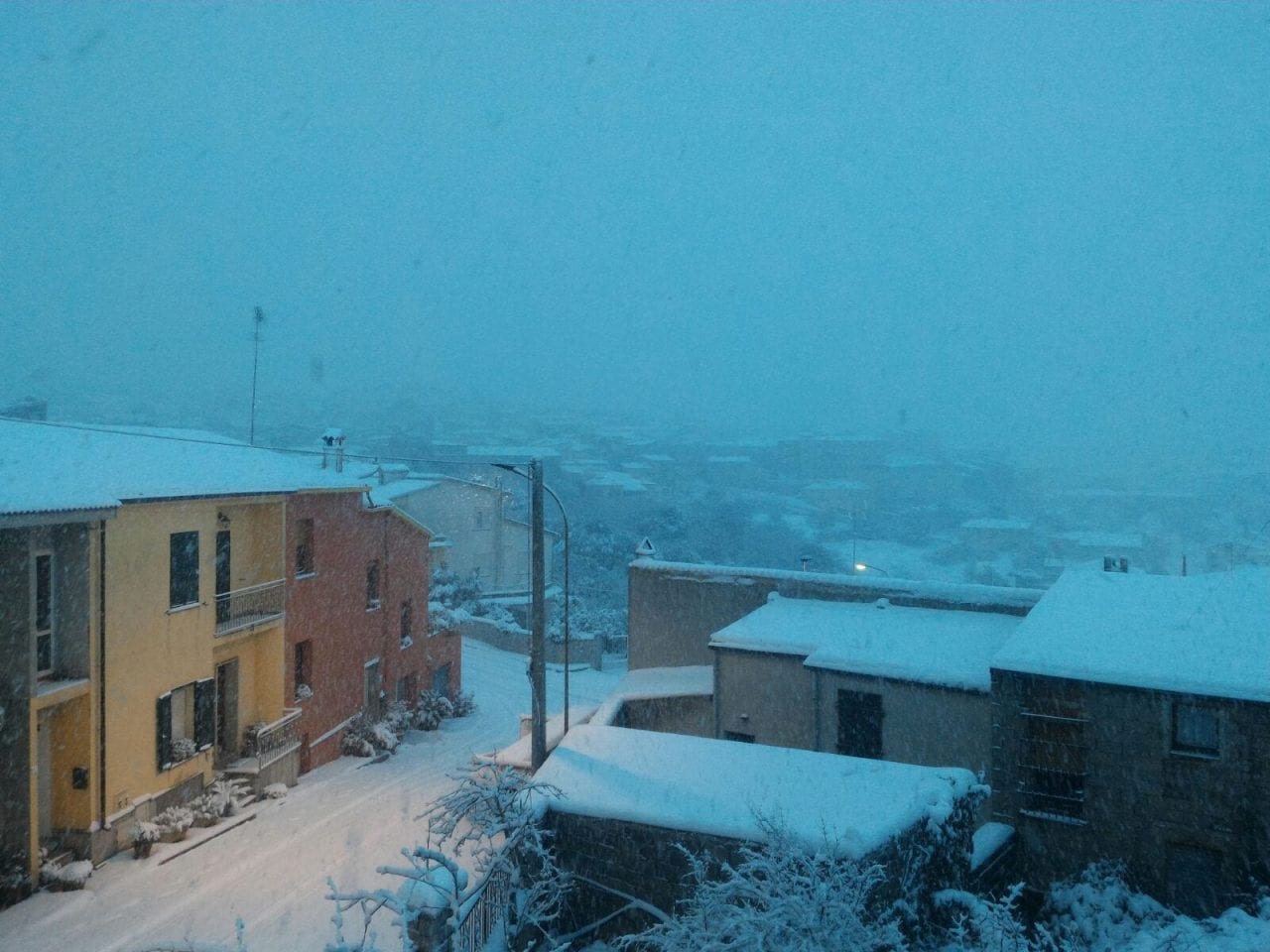 Buddusò - Sardegna sotto il Vortice Artico: forti nevicate
