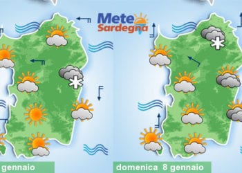 Meteo Sardegna 2 350x250 - Qualche pioggia, poi gran freddo e prime spruzzate di neve dell'Epifania