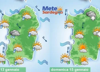 Meteo Sardegna 3 1 350x250 - Peggiora, con nevicate oltre 800 metri. Irruzione fredda da sabato