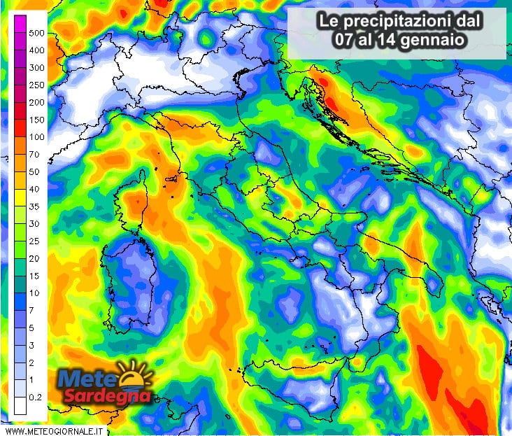 Precipitazioni - Prossima settimana: torneranno piogge e nevicate