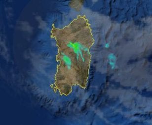 Radar - In atto qualche pioggia e nevicate sul Gennargentu