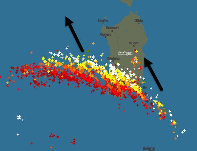 squall line sardegna - Escalation maltempo in Sardegna, recrudescenza fenomeni anche ovest regione. Grandine e temporali