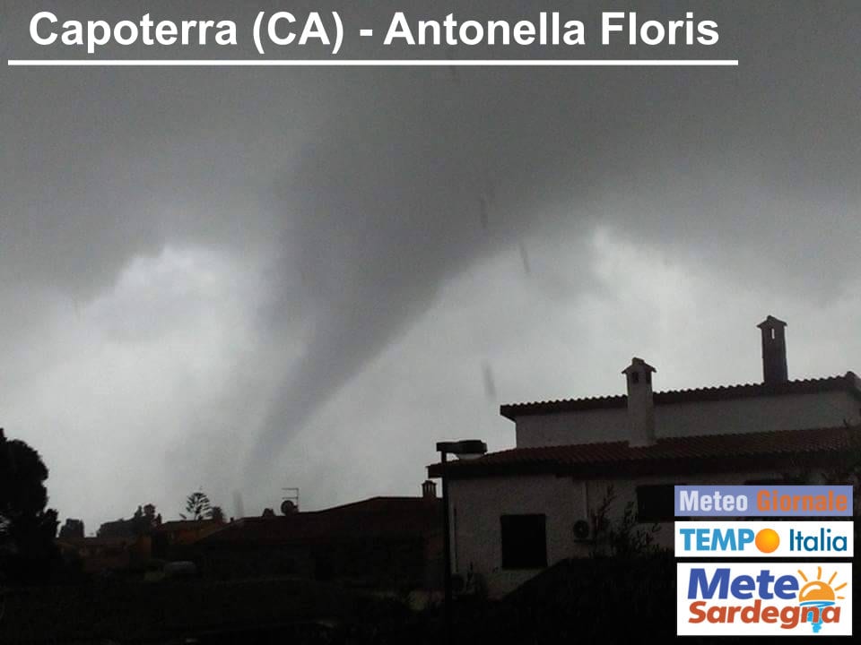 tromba daria su Capoterra Cagliari 21 01 2017 - Sardegna, sabato vera tempesta con almeno 2 sistemi vorticosi