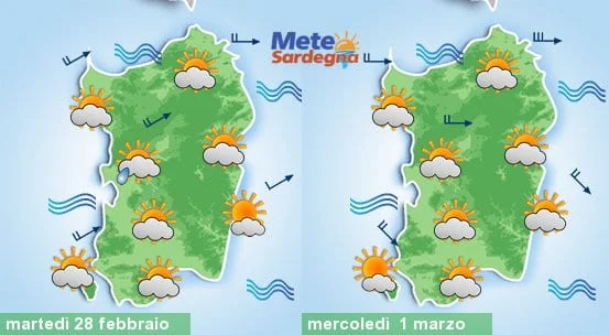 Meteo sardegna 12 - Settimana primaverile, mite con un po' di vento. Peggiora nel weekend