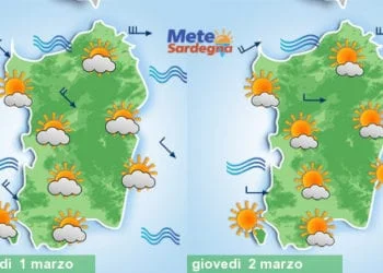 Meteo sardegna 13 350x250 - Peggiora, con nevicate oltre 800 metri. Irruzione fredda da sabato
