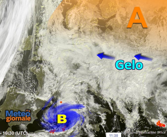 Sat - Vortice Ciclonico a ridosso della Sardegna