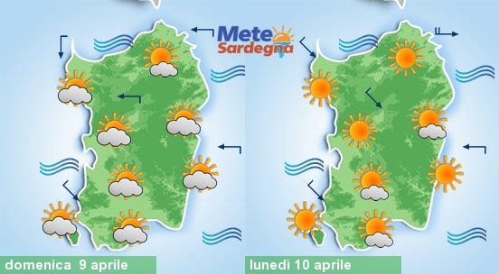 Domenica delle Palme con un po' di nuvole sparse, lunedì sole.