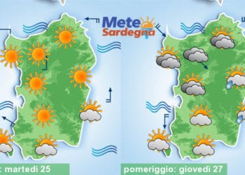 Meteosardegna 3 350x250 - Sardegna, condizioni meteo soleggiate. Zone interne aria secca. E' piena Estate