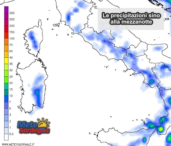 Nel pomeriggio rischio acquazzoni e temporali su Sardegna centro meridionale.