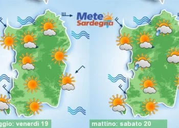 Meteo sardegna 12 350x250 - Giovedì Scirocco, da venerdì Maestrale e temperature giù