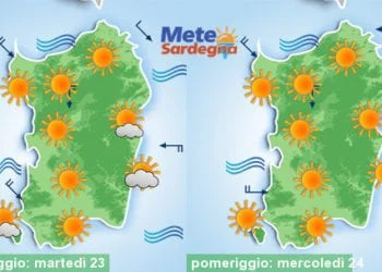 Meteo sardegna 13 350x250 - Meteo settimana: variabile, con tendenza a peggioramento nel weekend