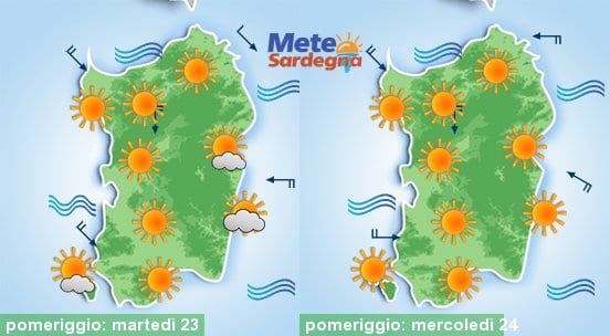 Meteo estivo per gran parte della settimana.