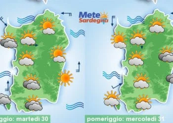 Meteo sardegna 19 350x250 - In settimana potrebbero verificarsi forti temporali