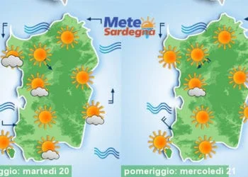 Meteo sardegna 13 350x250 - Meteo d’estate. In vista nuovo rialzo termico. Avvio luglio col solleone