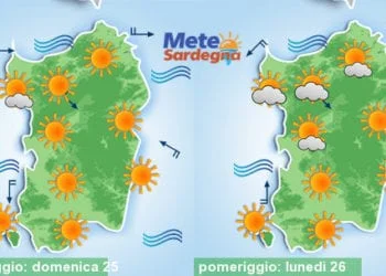 Meteo sardegna 18 350x250 - Meteo d’estate. In vista nuovo rialzo termico. Avvio luglio col solleone