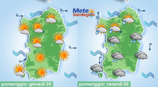 Meteo sardegna 21 - Via il caldo, si rivedranno le piogge. Maestrale e temperature giù