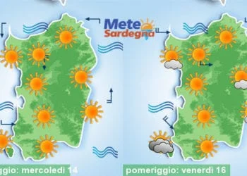 Meteo sardegna 8 350x250 - Capitolo caldo: a ovest torrido, a est afoso