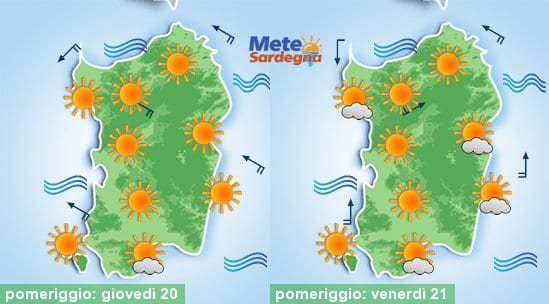 Meteo sardegna 14 - Anticiclone in rinforzo, temperature in aumento e gran caldo