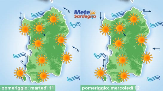 Meteo sardegna 7 - Apice dell'ondata di caldo tra martedì e mercoledì