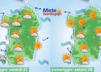 Meteo sardegna 15 350x250 - Acuto maltempo in arrivo