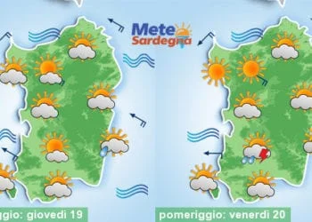 Meteo sardegna 9 350x250 - Peggiora, con nevicate oltre 800 metri. Irruzione fredda da sabato