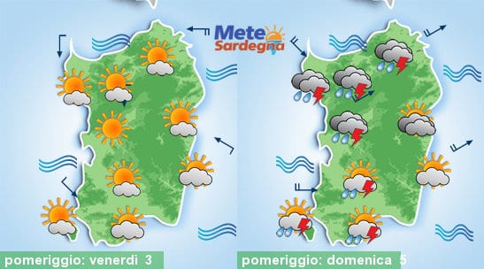 Meteo sardegna - Prospettive di forte maltempo a partire da domenica