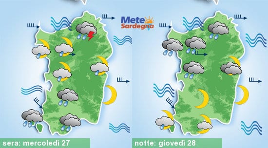 Meteo Sardegna 1 1 - Ultimo peggioramento dell'anno, con piogge, temporali e nevicate