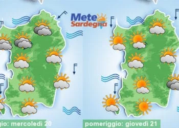 Meteo Sardegna 12 350x250 - Ancora piogge, specie su Sardegna orientale. Migliora da venerdì, Natale col sole
