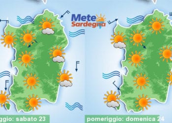 Meteo sardegna 12 1 350x250 - Ancora piogge, specie su Sardegna orientale. Migliora da venerdì, Natale col sole