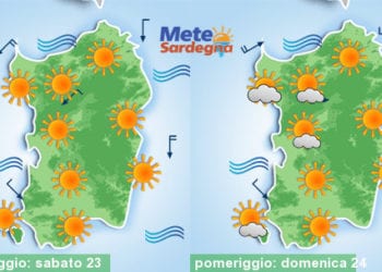 Meteo sardegna 13 350x250 - Ancora piogge, specie su Sardegna orientale. Migliora da venerdì, Natale col sole