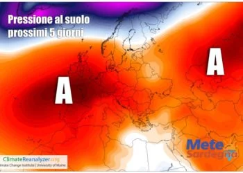 Pressione 350x250 - Ancora piogge, specie su Sardegna orientale. Migliora da venerdì, Natale col sole