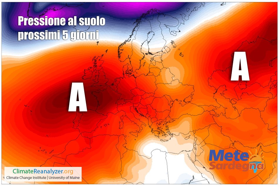 Pressione - Residui fenomeni, poi bel tempo a Natale e Santo Stefano