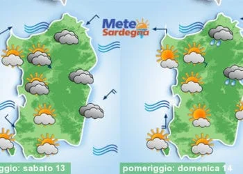 Meteo sardegna 8 350x250 - Venerdì brutto tempo, con piogge. Da sabato più freddo
