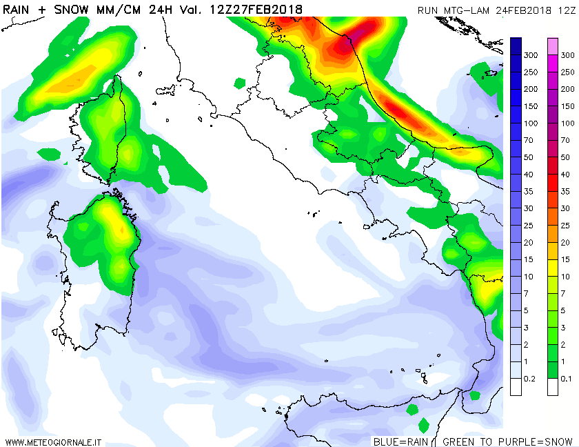 snow24h 72 - Neve fin sulle coste, il gran freddo sulla Sardegna