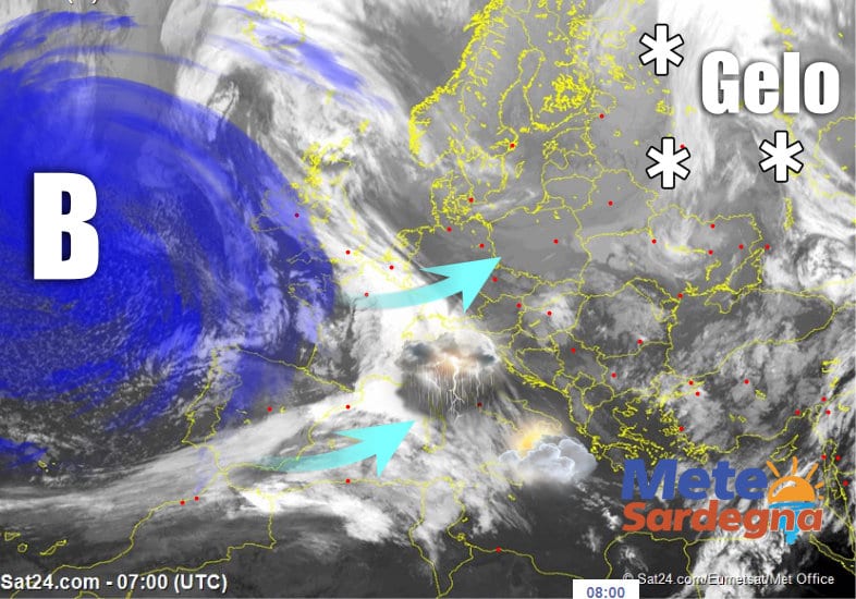 Meteosat 2 - Peggiora a partire da sud, ma siamo solo all'inizio