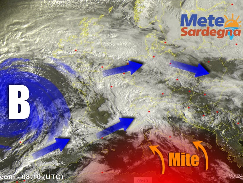 Meteosat sardegna - Meteo che peggiorerà: avanza perturbazione da ovest
