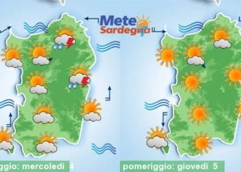 Meteo sardegna 350x250 - Arrivano i classici temporali di inizio autunno