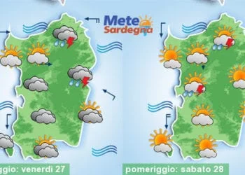 Meteo sardegna 6 350x250 - Possibili forti temporali anche oggi pomeriggio