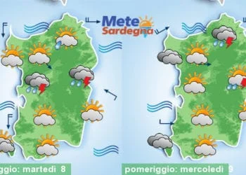 Meteo sardegna 2 350x250 - Possibili forti temporali notturni: a rischio settori meridionali
