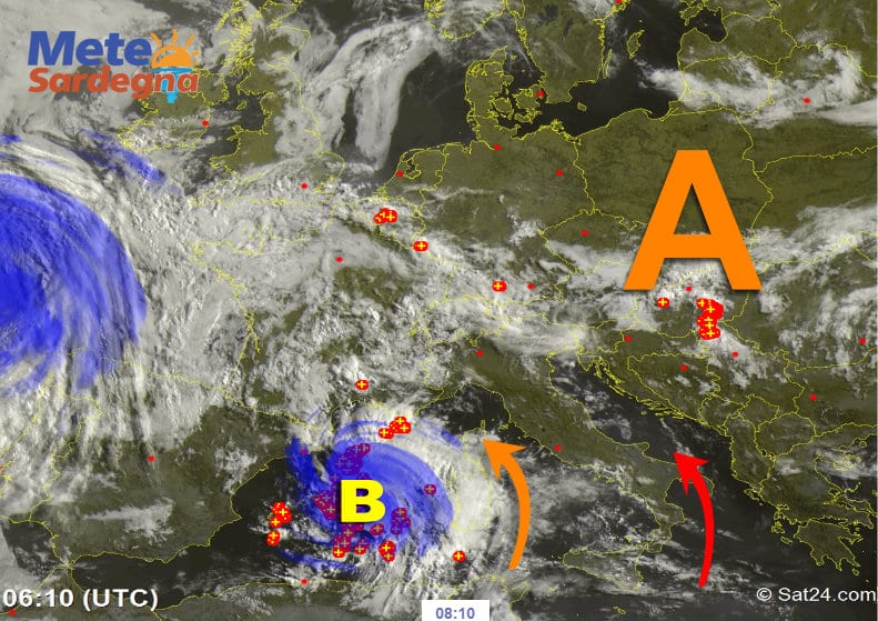 Meteosat 1 - Severo peggioramento meteo entra nel vivo