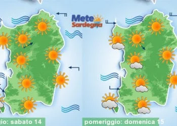 Meteo sardegna 3 350x250 - Weekend rovente, ma inizio settimana prossima oltre 40°C!